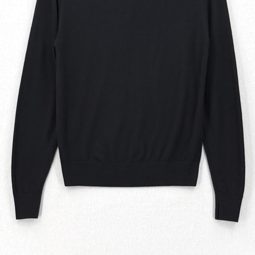 Uniqlo Polo Sweater Women Extra Small Black Wool Long Sleeve Knit Top - Picture 9 of 13